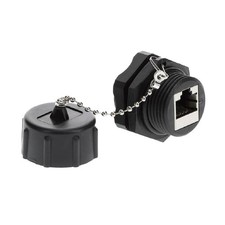 CAT6 RJ45 Shielded Industrial Panel Mount 10 Pack, Black picture