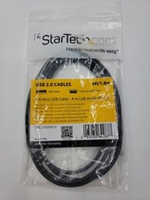 StarTech USB2HABM6LA 6ft Mini USB Cable A to Left Angle Mini B HTF NOS picture