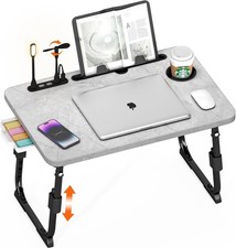 Light Stone Adjustable Laptop Desk Bed Table USB Foldable Breakfast Tray picture