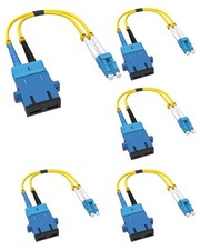 5 Pack Fiber Optic Adapter Cable LC Male to SC Female OS2/OS1 Duplex Singlemo... picture
