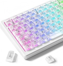 Clear MDA Profile Jelly Keycaps Set for Mechanical Keyboards - 115 Keys White picture
