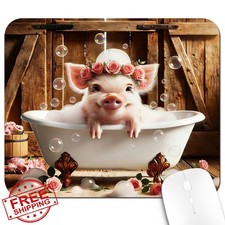 Danluolan 9.5x7.9 Inch Office/Gaming Mouse Pad, Lovely Whimsical Piglet in Ba... picture