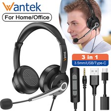 Wired Earphone 3.5mm/USB/Type-C with Microphone HD Voice Headset for PC/Phone picture