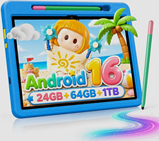 Kids Tablet Blue Android 16 10in IPS 24GB RAM 6000mAh Bluetooth 5.4 With Stylus picture