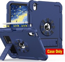 Heavy Duty Shockproof Case for iPad A16 11 Inch 2025 with Pencil Holder, Navy Bl picture