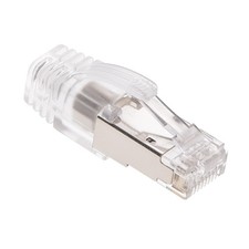 10 Pack of RJ45 CAT8 Shielded Plug 50Micron 3prong with Clear Boot (50pack) picture