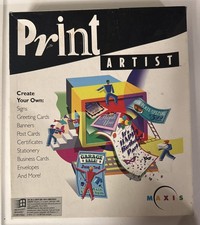 1994 Maxis Print Artist Complete W/ Paperwork Create Signs Cards And More picture
