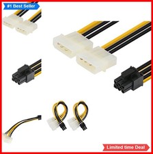2 Pack 6 Pin PCIe to 2X 4 Pin Molex LP4 Power Cable Adapter 6 Inch 15 cm 18 AWG picture