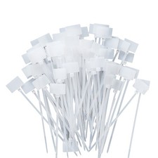 New 100Pcs Zip Ties Write on Ethernet RJ45 RJ12 Wire Power Cable Label Mark Tags picture