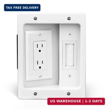 Wall Cable Concealer Management Box Recessed Outlet Wall Mount Behind TV picture