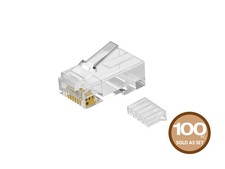Monoprice 8P8C RJ45 Plug W/ Inserts for Solid Cat6 Ethernet Cable, 100 pcs/pack picture