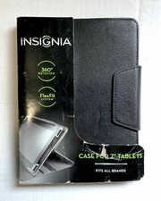 Insignia 360 Rotation Flex Fit System BLACK Folio Case for most 7” Tablets picture