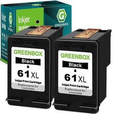 GREENBOX 61XL Black Ink Cartridges Combo Pack Replacement for HP 61 Ink for E... picture