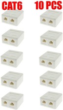 10x Pack 2 Port CAT6 RJ45 Keystone Jack Network Cable Wall Surface Mount Box picture