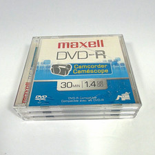 3 pack Maxell DVD-R Camcorder Disc 1.4GB 30 Min Recordable, Jewel Case picture