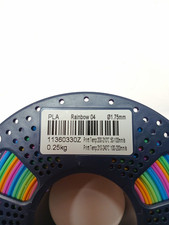 PLA 3D Printer Filament Rainbow 04 Multicolor 1.75mm 0.25kg Spool picture