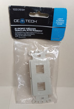 CE Tech 5152-LA 2-Port Decor Wallplate Insert in Light Almond picture