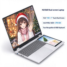 15.6 Inch Dual Screen Laptop 16GB DDR4 2TB SSD 7 Inch Touch Display Windows 11 picture