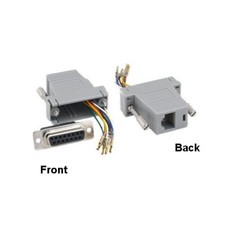 10x DB15 Female to RJ-45(8P8C) Female Modular Adapter RS-232 Serial Gray picture