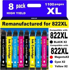 8 pack 822XL  for Epson 822 Ink Cartridges Workforce Pro Printer picture