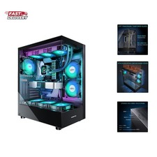PC CASE ATX 6 PWM ARGB Fans Pre-Installed, Type-C Mid Tower Computer Case wit... picture