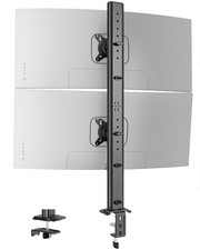 Vertical Dual Monitor Mount Stacked Stand 33.1 Inch Tall Pole Fits 1734 Inch picture