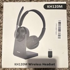 Sky Wing KH120M Bluetooth Wireless Single-Ear Headset Boom Mic USB Base Black picture