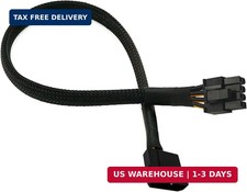 Molex IDE 4 Pin Male To PCIe 8 6+2 Pin Power Converter Cable 16 AWG 20 Inch picture