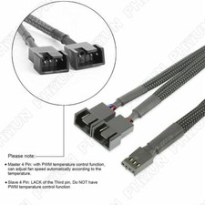 10 Pack 4-Pin PWM to Dual PWM Sleeved Computer Case Fan Power Y-Splitter Cable picture