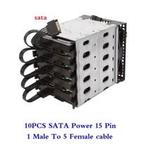 10PCS SATA Power 15 Pin 1 Male To 5 Female Splitter Hard Drive Cable for HDD SSD picture