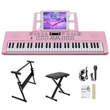 GEP-110 61 Key Keyboard with Piano Stand Piano Bench Built In Speakers Headph... picture