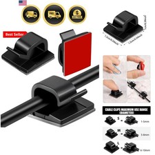 60 Pcs Adhesive Cable Wire Clips Outdoor, Christmas Light Clips Cable Managem... picture