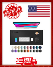 Non-Slip Waterproof PU Leather Desk Pad Protector for Mouse, Writing Desk Office picture
