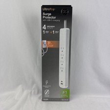 GE UltraPro 4 Outlet Surge Protector, USB-C & USB-A Charging, 3 ft Braided Cord picture