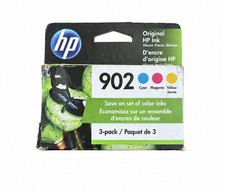 HP 902 Color Ink Cartridges OEM Genuine Cyan Magenta Yellow Three Pack picture