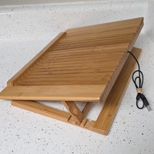 Macally ECOFANPRO Bamboo Laptop Cooling Pad Dual Fans Adjustable Stand 15