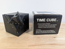 TESTED Vintage Time Cube Pyramid Desk Clock Postmodern 4-D Design Original 1988  picture