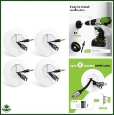 4 Pack Wall Cable Management Kit 8 HDMI Capacity Easy Installation White picture