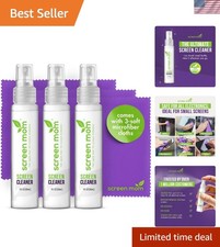 Professional-Grade Screen Cleaner Kit: 3 x 1oz Spray & Cloths for Home & Travel picture
