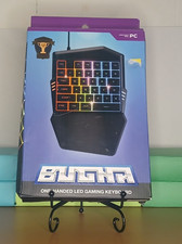 Bugha One Handed RGB Gaming Keypad USB LED Backlit Tested Complete In Box picture