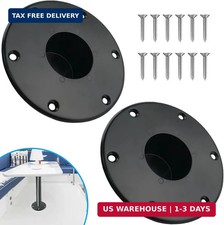 2 Pack Black RV Table Base Mount Aluminum Camper Table Base Mount with 6 Mountin picture