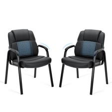 Office Guest Chairs Set of 2 Executive Waiting Room Black Sweetcrispy picture