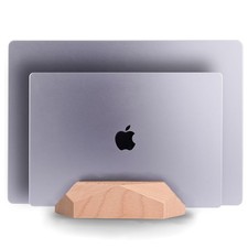 Dual Laptop Holder Adjustable Vertical Laptop Stand, 2 Slots MacBook Stand Wo... picture