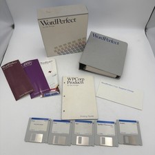 WordPerfect 4.1 Commodore Amiga Big Box 5 Disks Binder Manuals Tested Working picture
