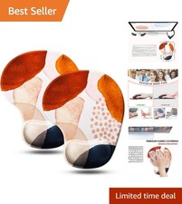 2-Pack Compact Ergonomic Mouse Pads with Gel Wrist Support - Boho Chic Design picture