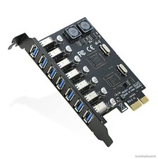 USB 3.0 PCIe Expansion Card 7 Port 5Gbps Adapter PCI-e x1 Motherboard Hub for picture