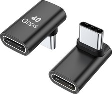 90 Degree USB-C Male to Female Adapter 2 Pack Right Angle 100W Type-C A... picture