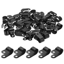 Nylon Plastic Cable Clamps 3/8 Inch, 100 Pcs R-Type Cable Clips, Black picture