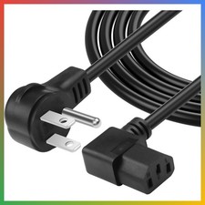 Power Cord 3.9FT 18AWG NEMA 5-15P Left Angle IEC 320 C13 10A 250V picture