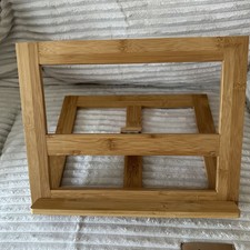 Bamboo Cookbook Stand Adjustable Reading Book Recipe Holder picture